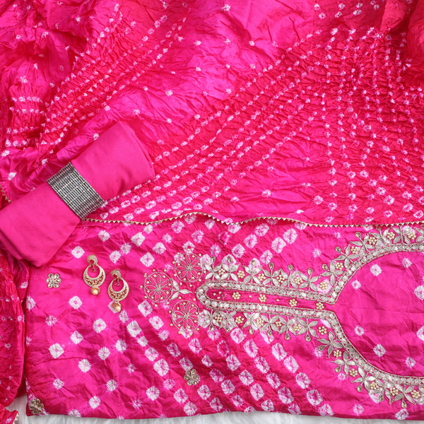 Bandez Fuchsia Pink Embroidery Suit Set With Dupatta
