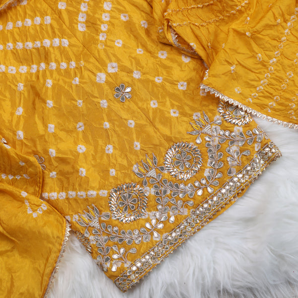 Bandez Yellow Embroidery Suit Set With Dupatta