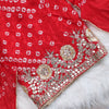 Bandez Red Embroidery Suit Set With Dupatta