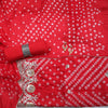 Bandez Red Embroidery Suit Set With Dupatta