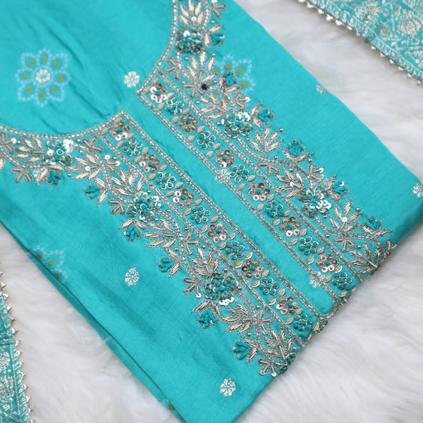 Rajsi Collection Blue Embroidered Suit Set with Dupatta
