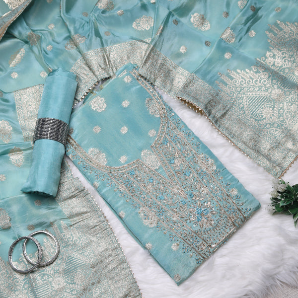 Rajsi Collection Blue Embroidered Suit Set with Dupatta