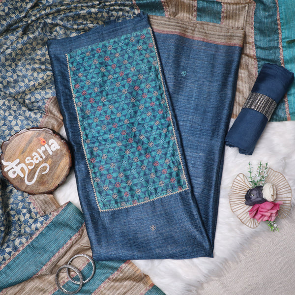 Gulbahar Blue color Handcrafted Suit Set With Digital Print Dupatta