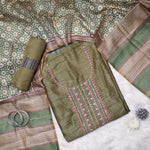 Gulbahar Handcrafted embroidery suit set With Digital Print Dupatta