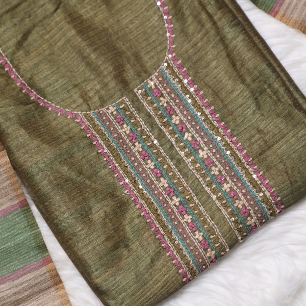 Gulbahar Handcrafted embroidery suit set With Digital Print Dupatta
