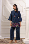 Midnight Bloom Embroidered Co-Ord Set