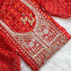 Bandez Red Color Embroidery Suit Set With Dupatta