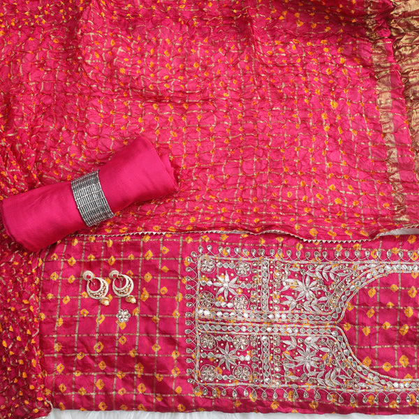 Bandez Pink Color Embroidery Suit Set With Dupatta