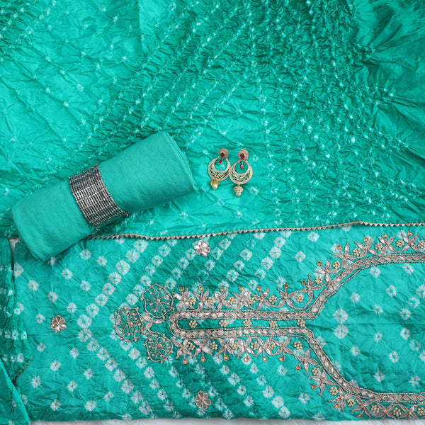 Bandez Teal color Embroidery Suit Set With Dupatta