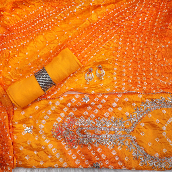 Bandez Orange Color Embroidery Suit Set With Dupatta