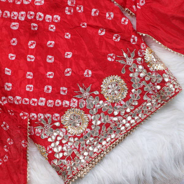 Bandez Red Embroidery Suit Set With Dupatta