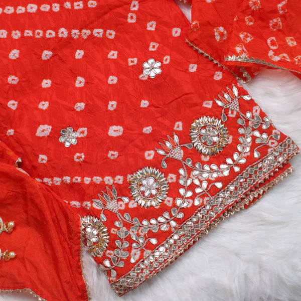 Bandez Orange Embroidery Suit Set With Dupatta