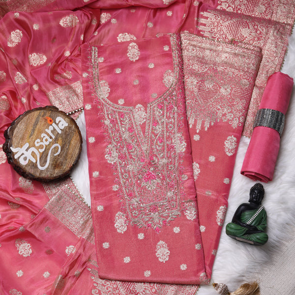 Rajsi Collection Pink Embroidered Suit Set with Dupatta