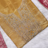 Rajsi Collection Mustard Shimmer Tissue Suit Set with Pink Dupatta