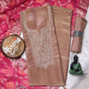 Rajsi Collection Mouse Shimmer Tissue Suit Set with Pink Dupatta