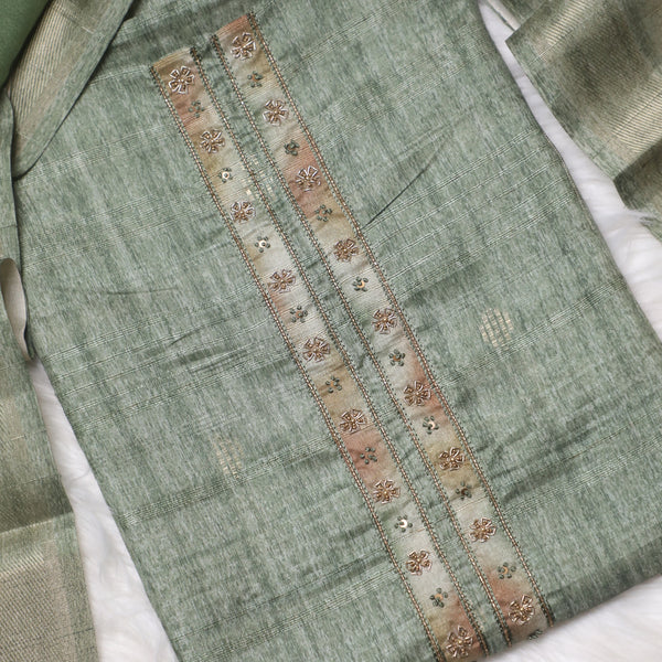 Gulbahar Green Hand Embroidery Suit Set With Digital Print Dupatta