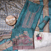 Gulbahar Handcrafted Teal Suit Set With Digital Print Dupatta