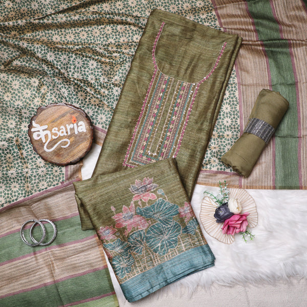 Gulbahar Handcrafted embroidery suit set With Digital Print Dupatta