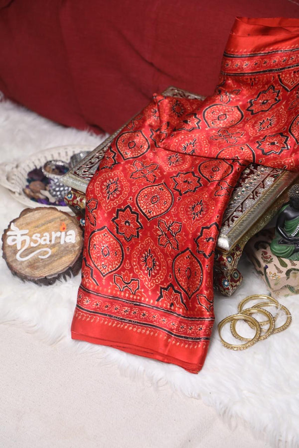 Ajrakh Handcrafted saree