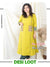 Gulkand Tuscany Yellow Embroidered Patch with Coin Work Cotton Kurti with Pocket