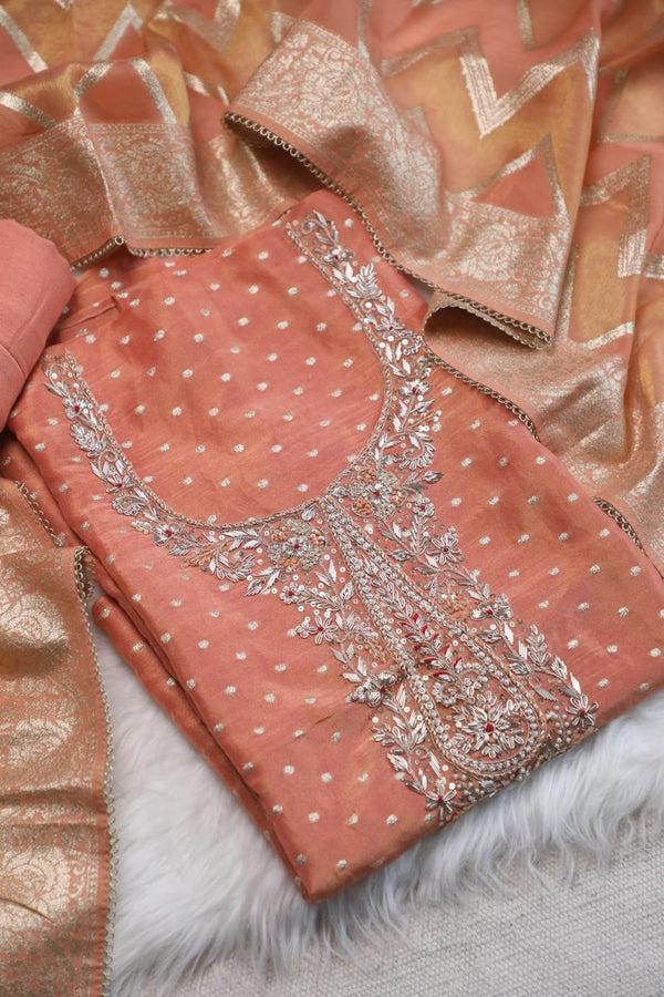Dola Silk Embroidered 3-Piece Traditional Suit Set