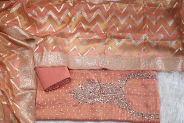 Dola Silk Embroidered 3-Piece Traditional Suit Set