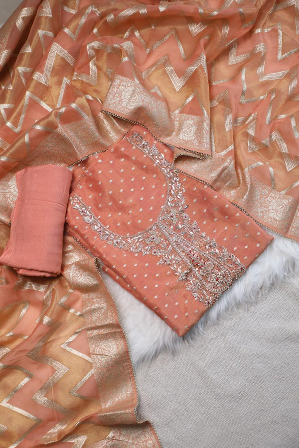 Dola Silk Embroidered 3-Piece Traditional Suit Set